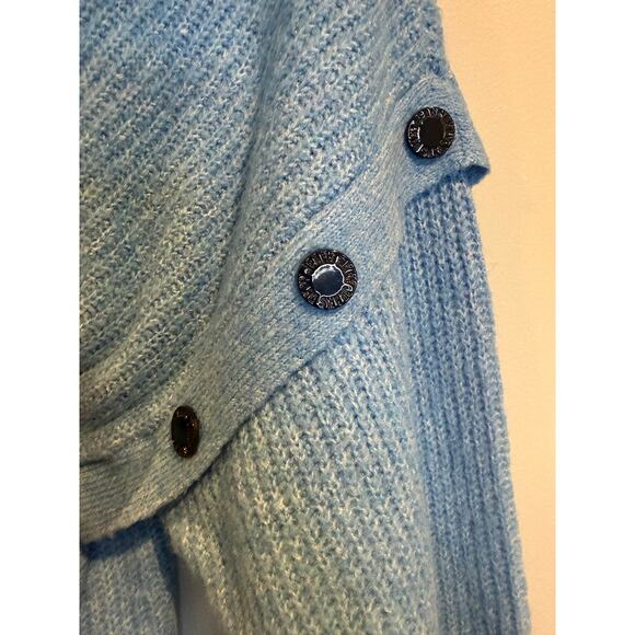 DKNY Jeans Light Blue Button-Sleeve Ribbed Knit Sweater — XL - Picture 5 of 5